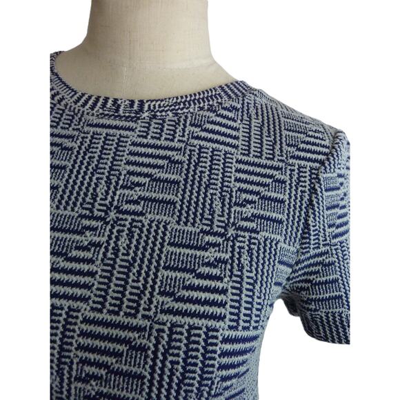 Zara ZARA Trafaluc Jacquard Basketweave A-Line Swing Short Sleeve Mini Dress S - Picture 5 of 6